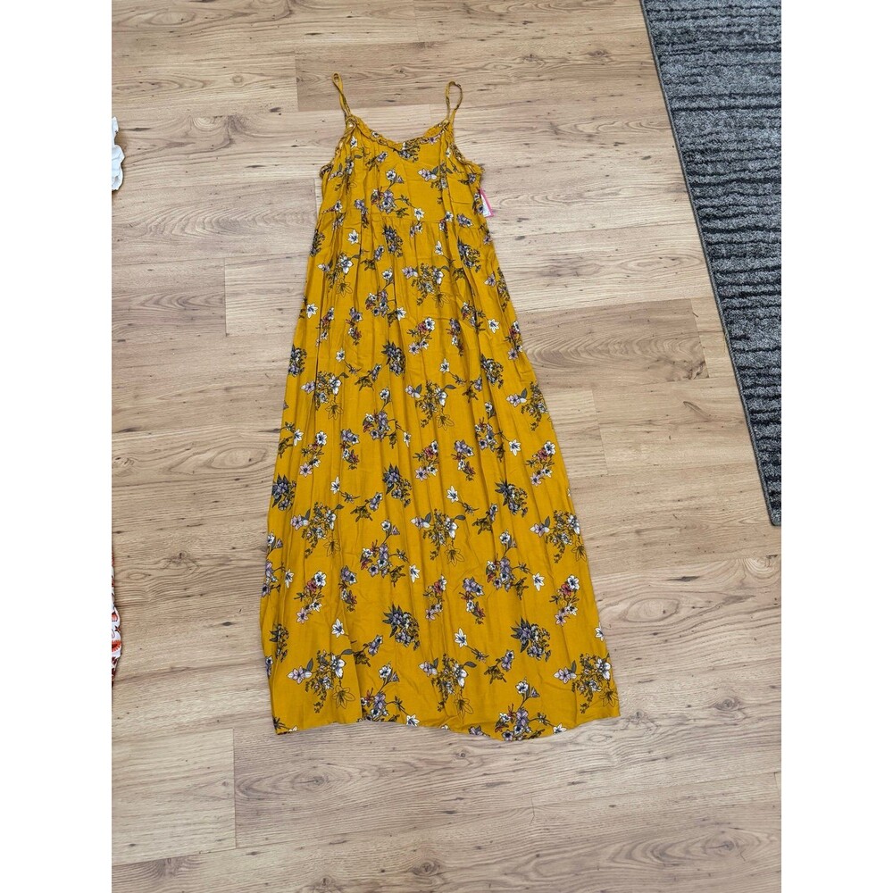 Xhilaration Yellow Flower Maxi Dress